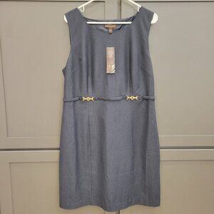 Dana Buchman Indigo Belted Sheath Dress Size 16 Style DM33912